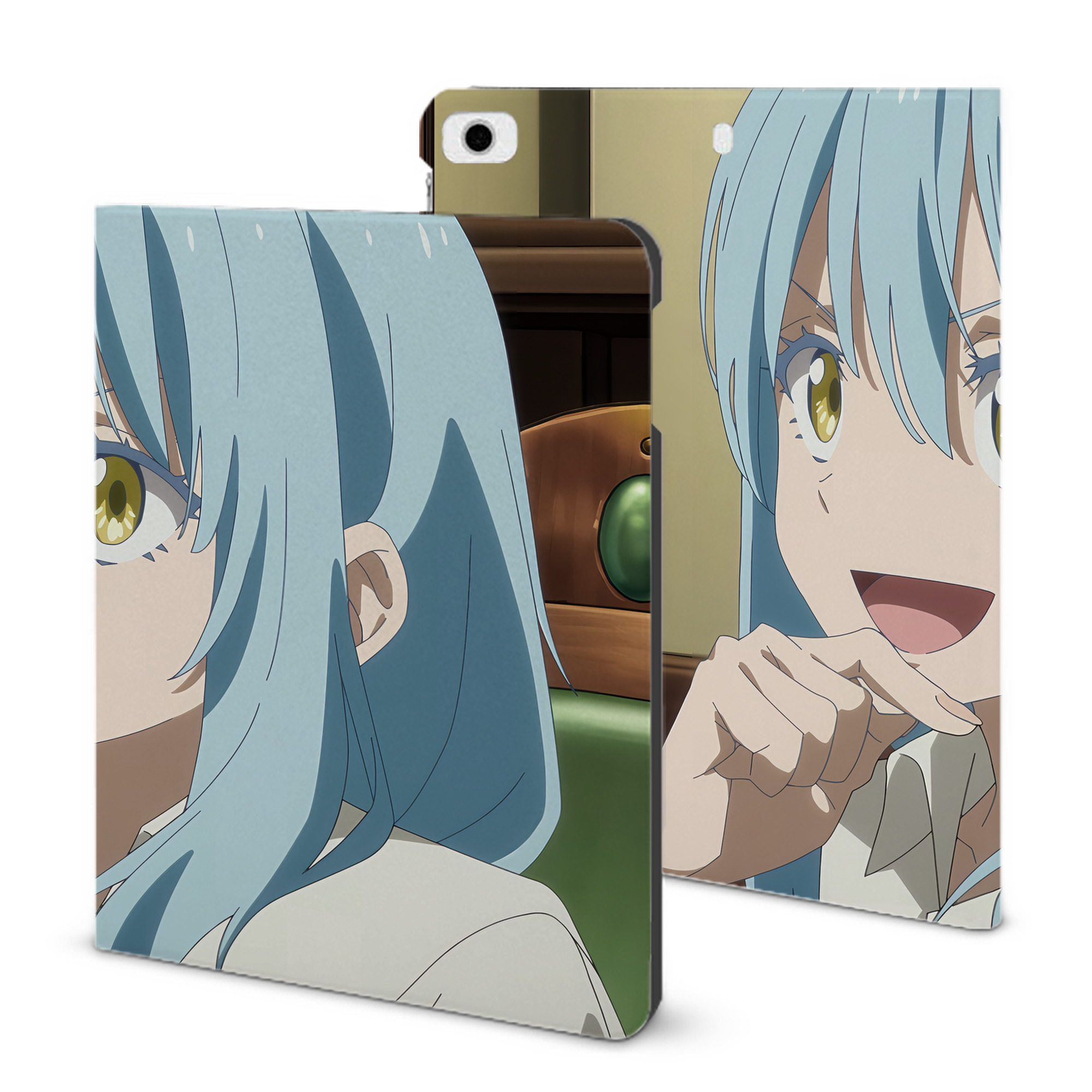 （画像用） 転スラ Regarding Reincarnated to Slime IPad ケース ブック型 PUレザー TPU 耐衝撃 軽量 薄型 ペン収納なし 全面保護 IPad 各モデル対応
